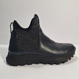 Ecco Leather Ankle Booties Exostrike Goretex Black Womens US 6/6.5 EU 37